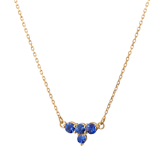 
  
    18K Yellow Gold and Blue Sapphire Necklace, 4 Sapphires
  
