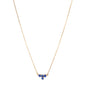 18K Yellow Gold and Blue Sapphire Necklace, 4 Sapphires