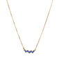 18K Yellow Gold and Blue Sapphire Necklace, 7 Sapphires