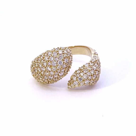 Perseverance” Fish Pave Diamond 18K Ring | Monica Rich Kosann