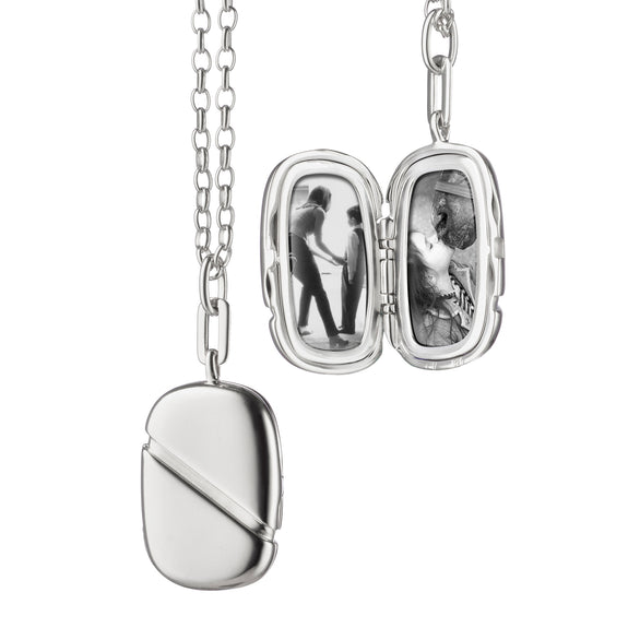 
  
    Rectangular Locket with Diagonal Stripe 
  
