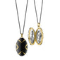 Chevron Black Ceramic & Gold Locket Necklace