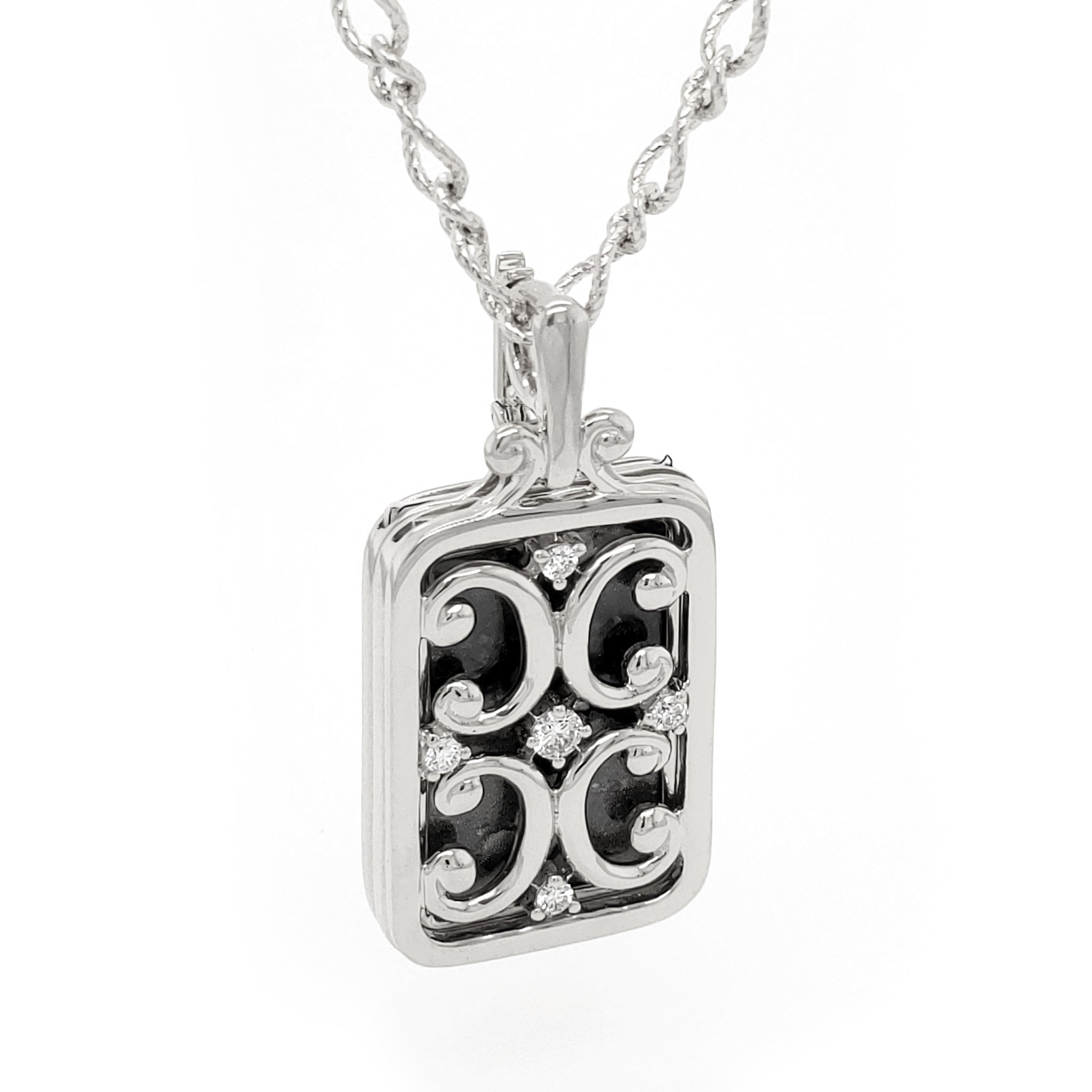 Rectangular Silver & Sapphire Gate Locket | Monica Rich Kosann