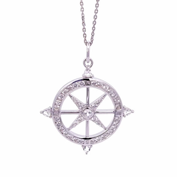 Compass rose clearance necklace white gold